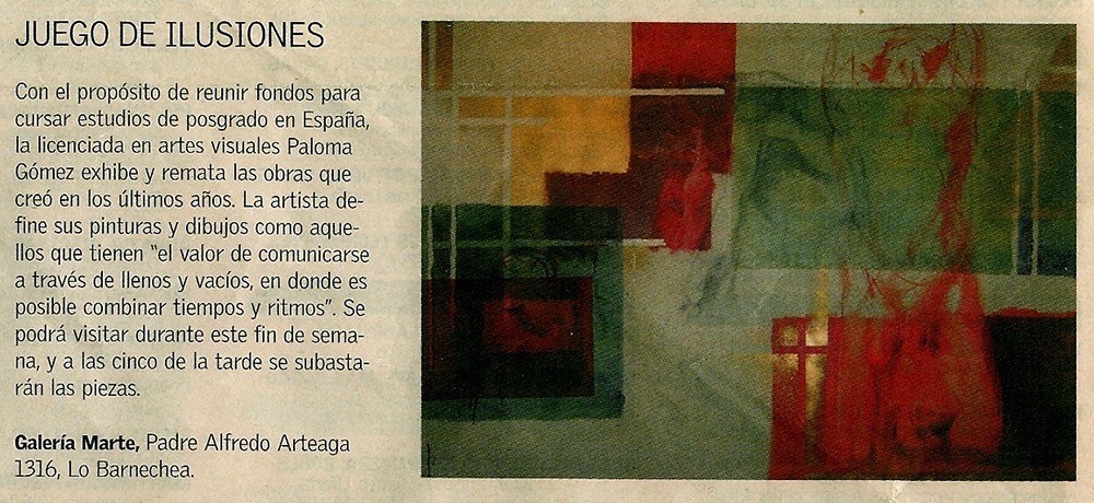 Exposición Galería Marte. Santiago. Chile. 2005